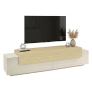 Cassino, Mobile Porta tv 3 Ripiani Made in Italy, 200x45x51.5h cm Beige