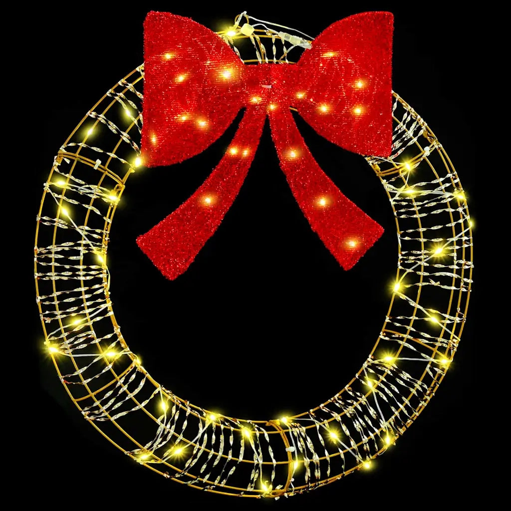 Ghirlanda con 60 LED Bianco caldo 76 x 76 x 8 cm PET