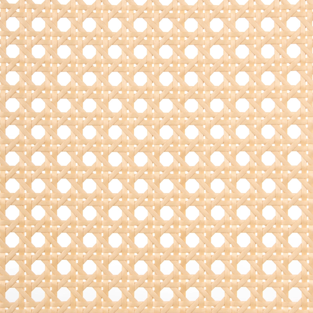 Poltrona a dondolo con rivestimento in tessuto marrone chiaro e beige chiaro schienale intrecciato struttura in legno per salotto e camera da letto
