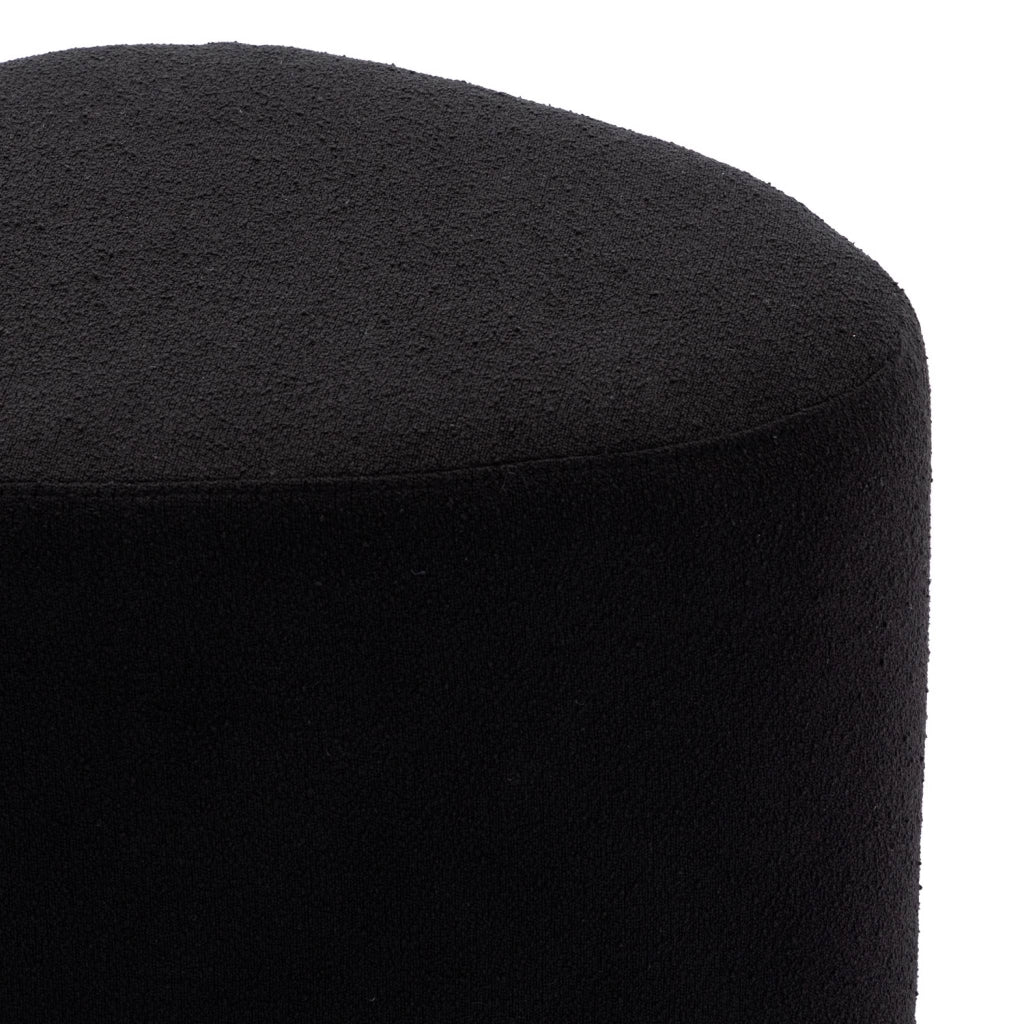 Pouf a forma di ciottolo in tessuto, nero