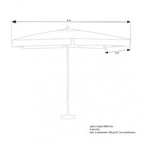 Ombrellone da Giardino 3x4 m Palo Ø48 mm Fantasy in Legno Bianco