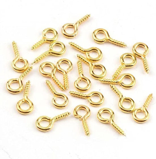 100 pezzi di ago a vite, occhielli a vite ago per gioielli, conchiglie e plastica, artigianato DIY M4x8mm