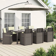 Set da Pranzo per Giardino 9 pcs Grigio chiaro e panna PP 3430099