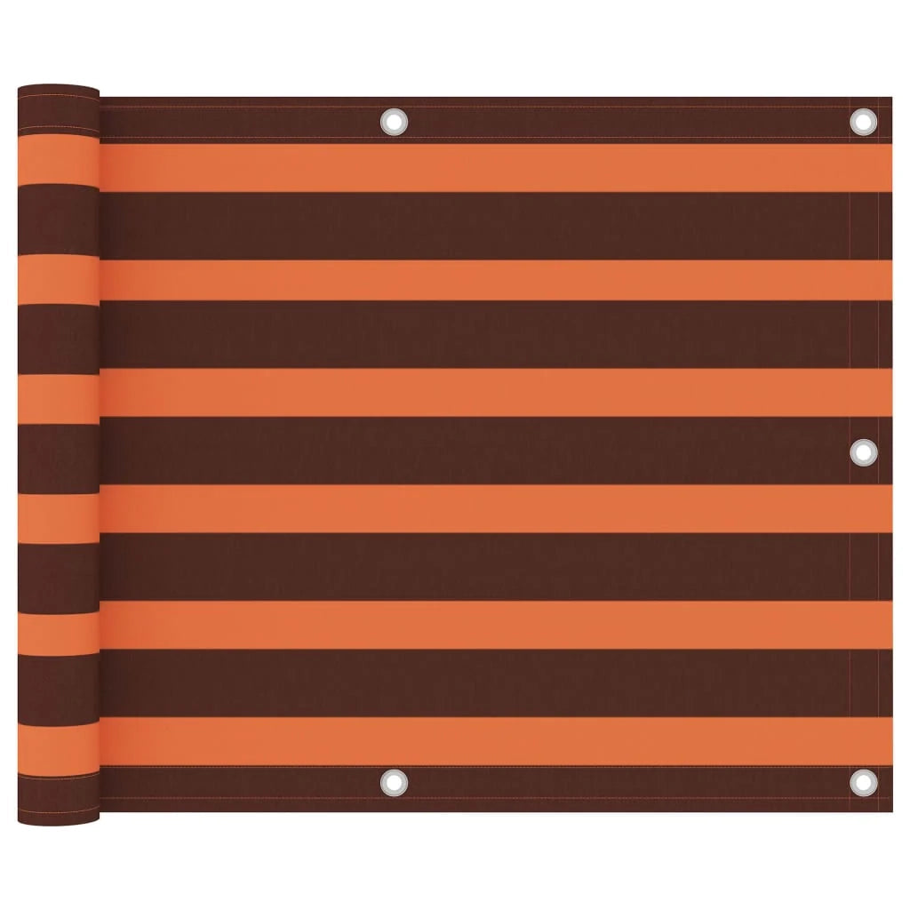 Paravento per balcone frangivista 75 x 400 cm tessuto Oxford arancione e marrone 02_0010320