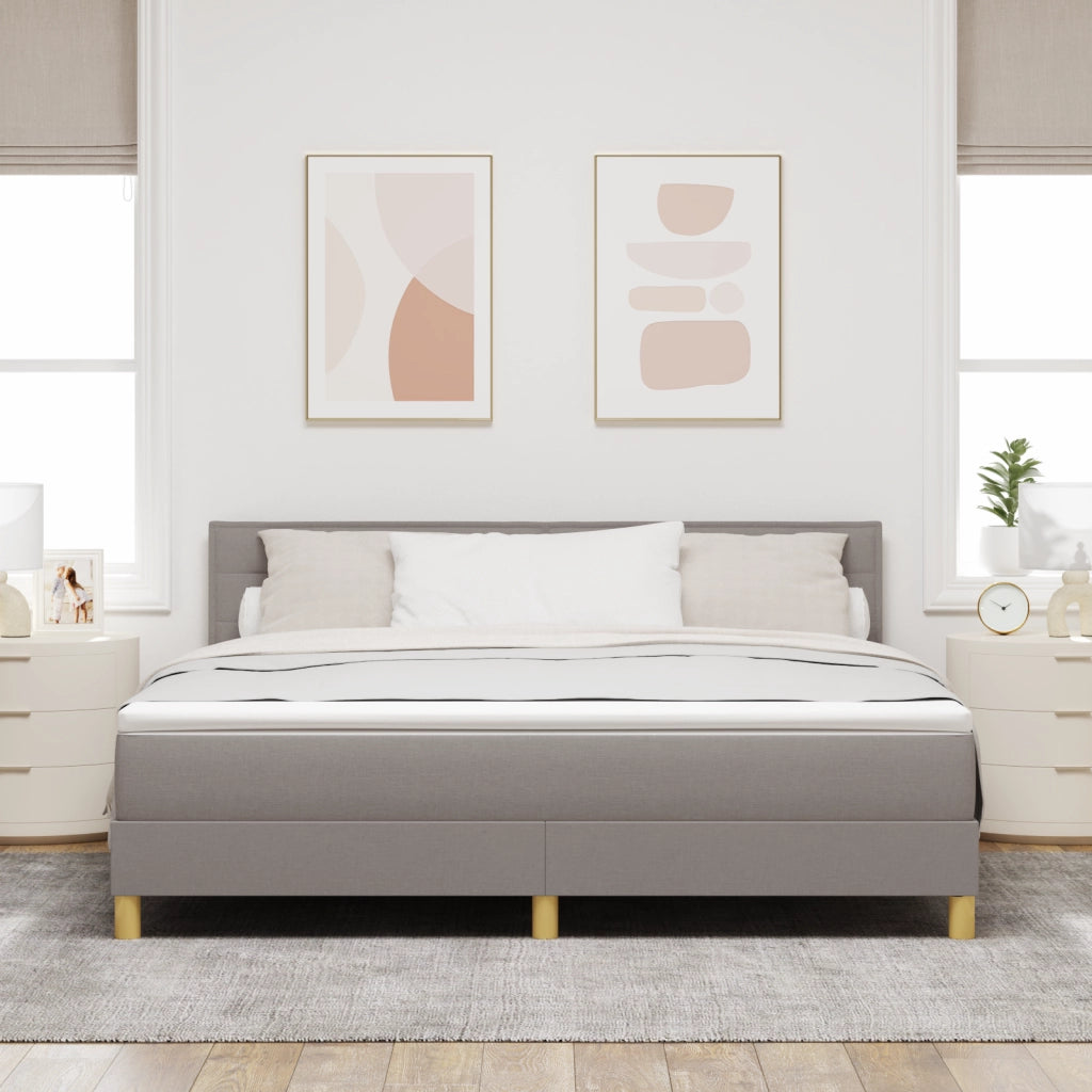 Letto con Box Spring e Materasso Tortora 180x200 cm Tessuto