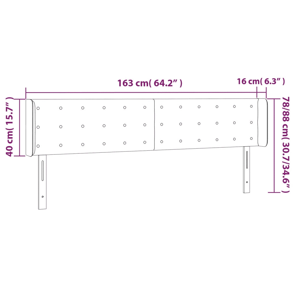 Testiera ad Orecchio Grigio 163x16x78/88 cm in Similpelle 3118868