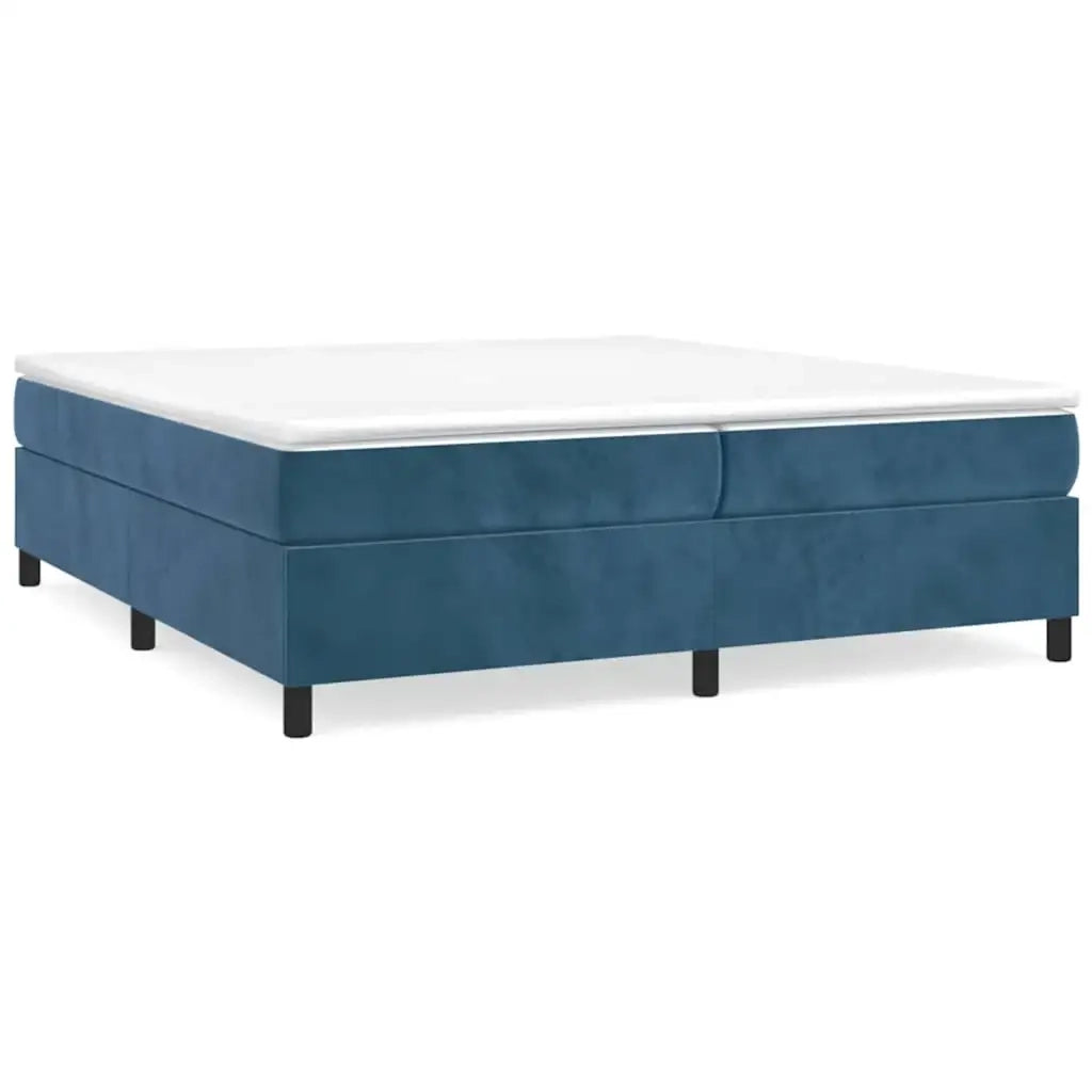 Giroletto a Molle con Materasso Blu Scuro 200x200 cm in Velluto 3144703