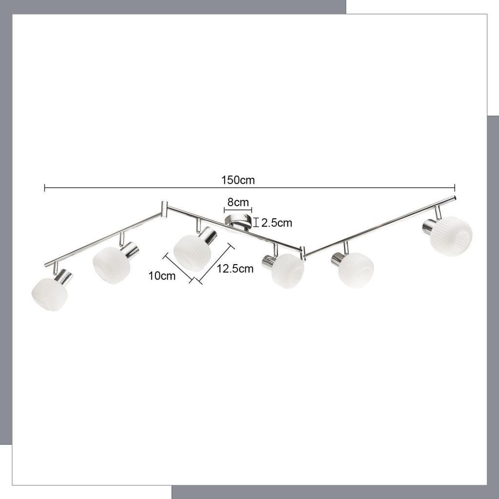 ZMH Faretto da soffitto 6 luci E14 vetro bianco moderni per soggiorno
