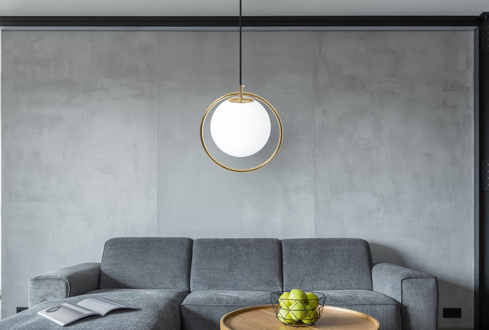 Lampada Da Soffitto Pensile Di Vetro Palla Oro Bianco Oro APP430-1CP