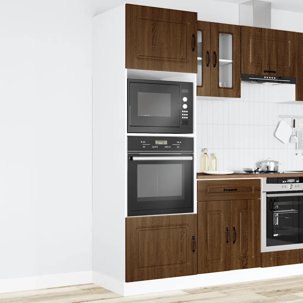 vidaXL Armadi Forno 2 pz Kalmar Rovere Marrone in Legno Multistrato