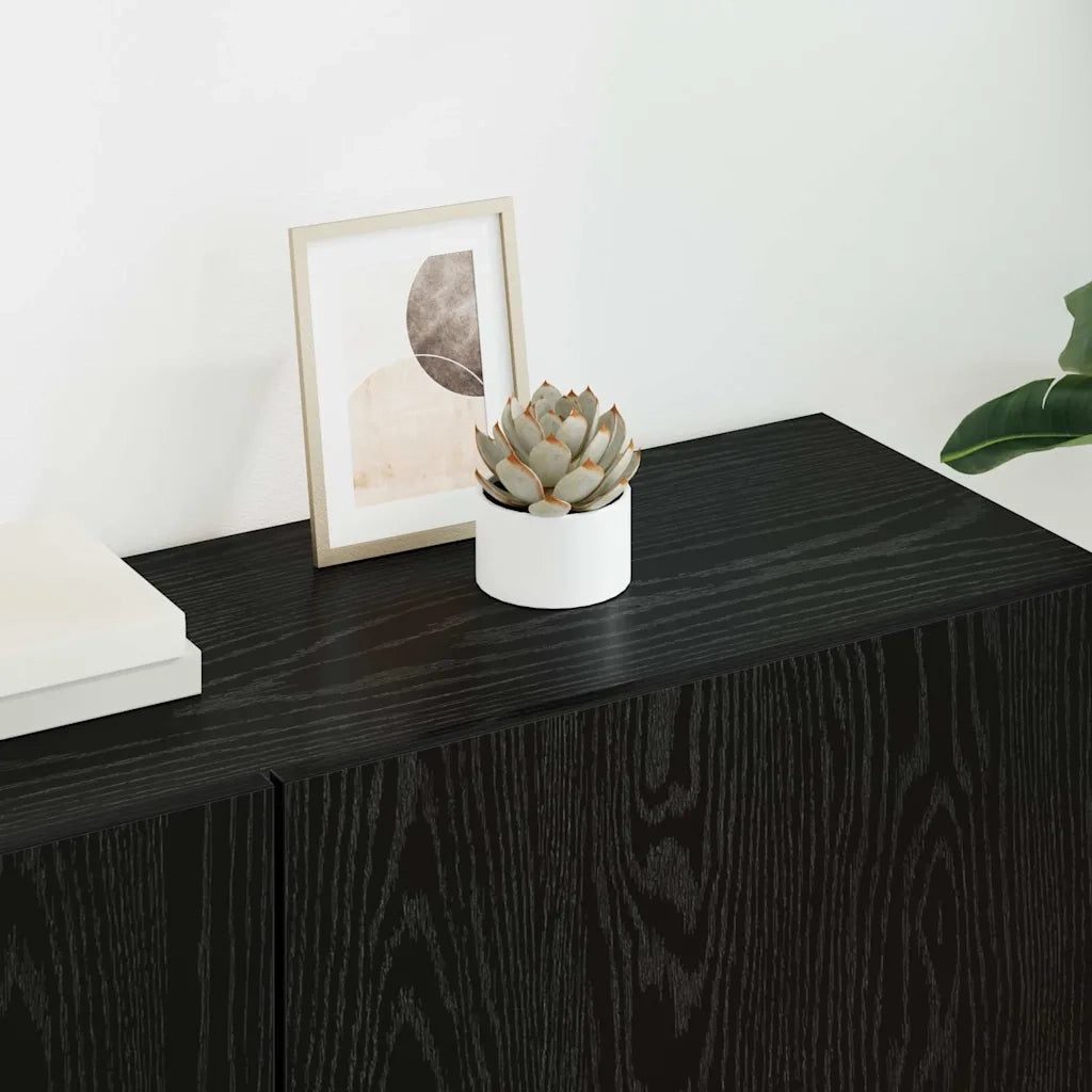 Unit¨¤ TV da Parete 5 pz | Armadietto TV | Mobile Porta TV Rovere nero Legno multistrato