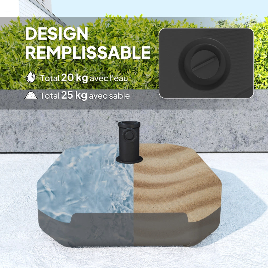 Piedistallo Parasol Quadrato ¨C zephmum ¨C 45x45x25 cm Nero