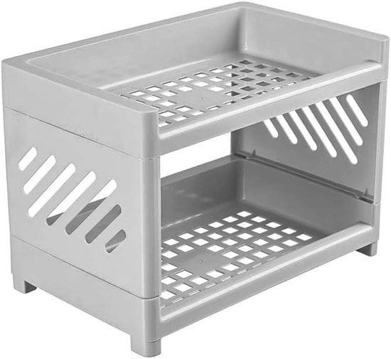 Pannello di Organizzazione per Scrivania in Plastica con Cornice Grigia per Cosmetici e Articoli da Scrivere, Ideale per la Camera da Letto, la Bagno e la Casa