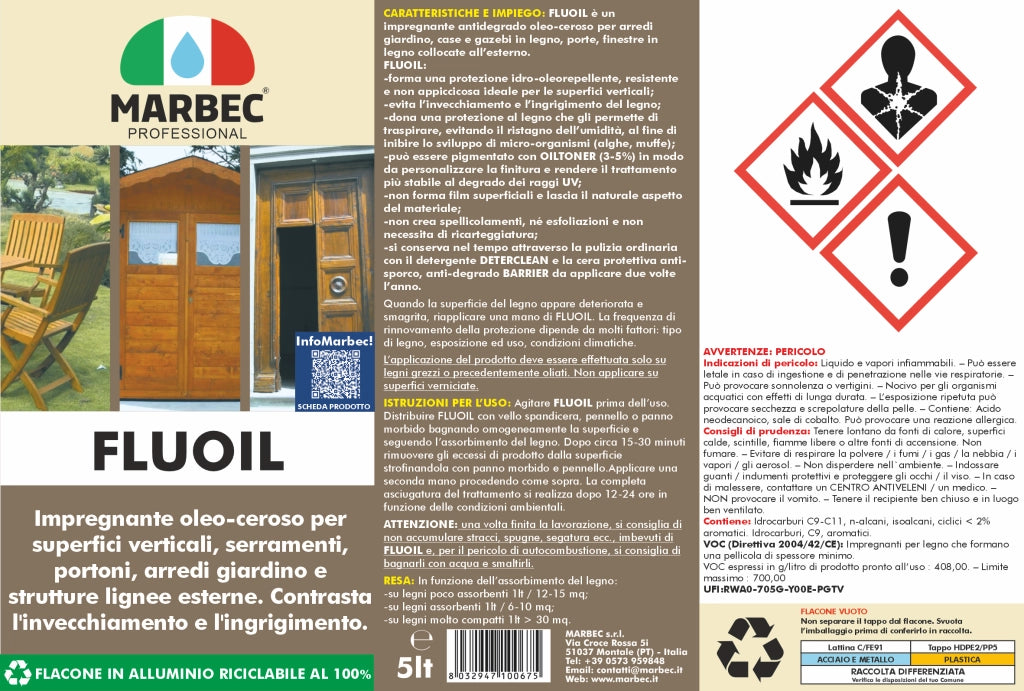 Impregnante per legno esterno FLUOIL   5LT
