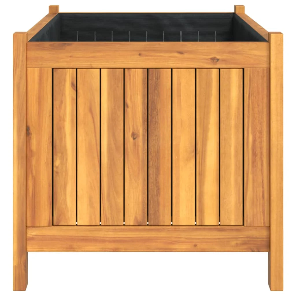 Aiuola rialzata/fioriera con rivestimento 80 x 42 x 40 cm legno massello di acacia marrone 02_0038144