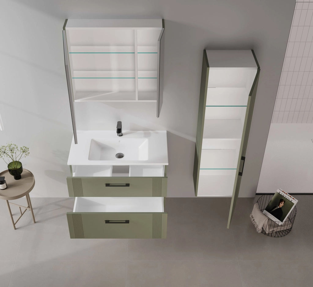 Mobile lavabo "Bari 85 v2" - 85 x 45 x 55 cm - Verde opaco