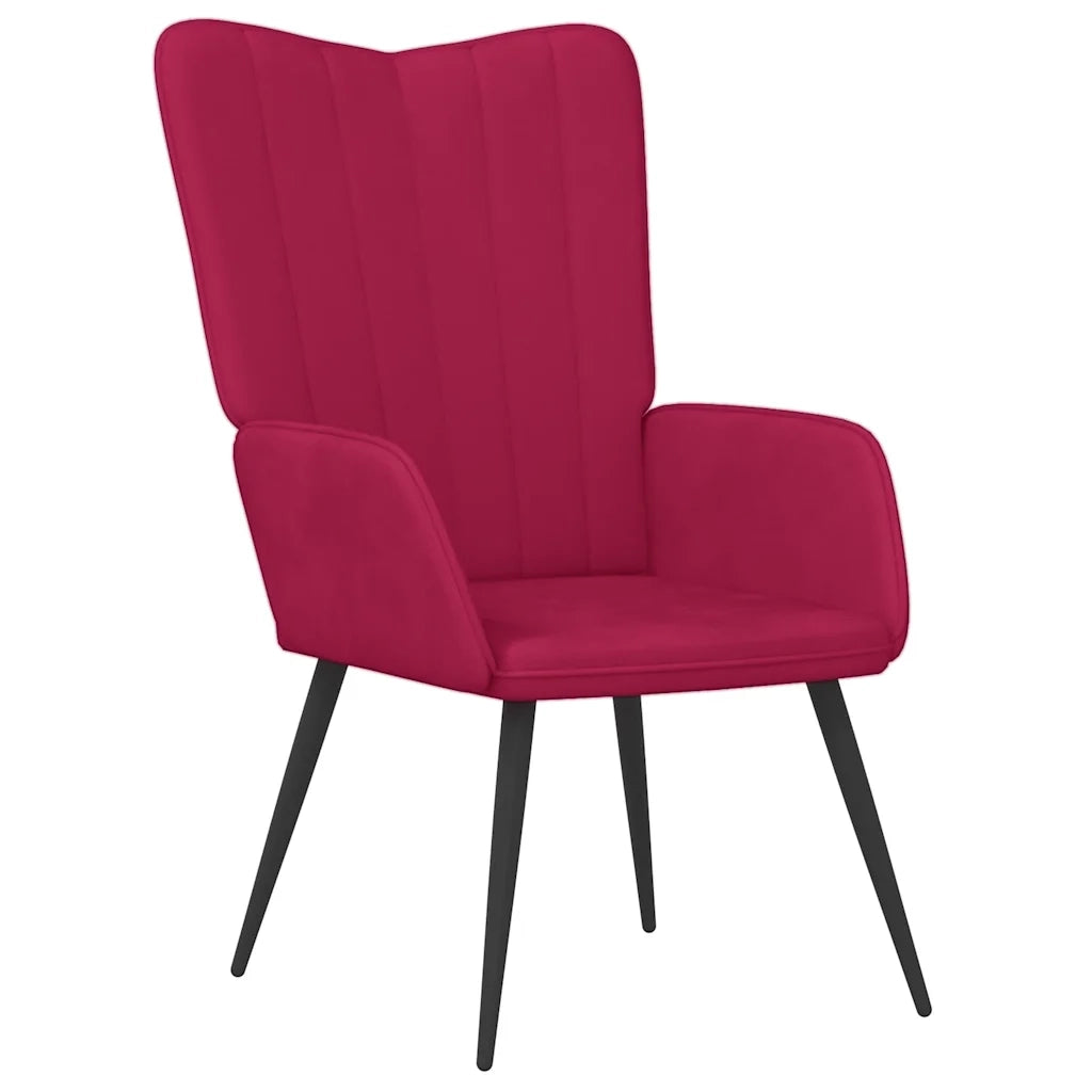 Poltrona | Sedia Relax Rosso Vino in Velluto