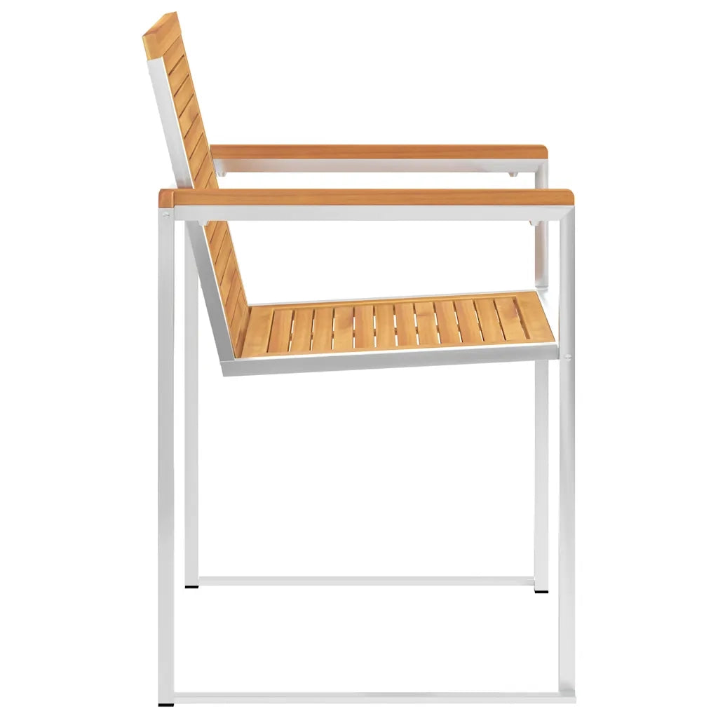 Sedie da Giardino 2 pz con Cuscini in Legno di Teak e Acciaio cod mxl 72319