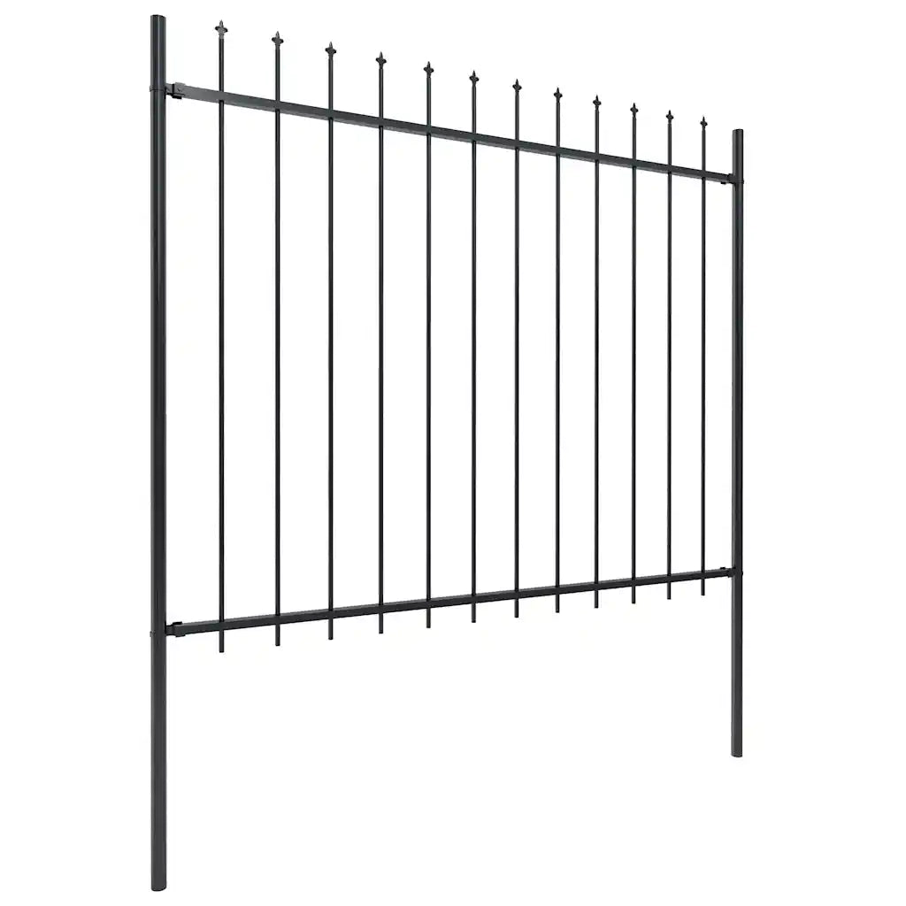 Recinzione da Giardino con Punta a Lancia in Acciaio 671x150 cm Nero 277632