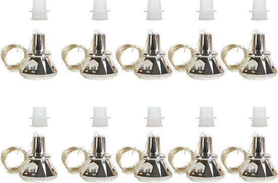 Pacco da 10 Fili di Luce Solare a LED - 20 Stelle del Cielo con Fonte di Energia Solare per Decorazione di Bottiglie