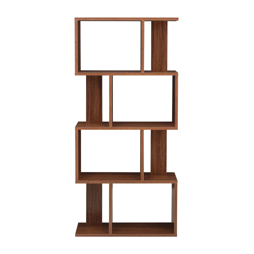Libreria soggiorno mobile contenitore con più ripiani MDF rivestito in melaminico 130 cm finitura Noce 03_0001075