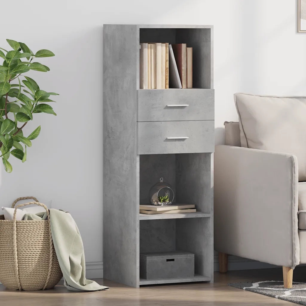 Credenza-Buffet-Armadio da cucina Grigio Cemento 40x42,5x124 cm in Legno Multistrato