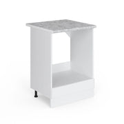 Mobile per forno da incasso R-Line Bianco lucido/Bianco 60 cm, PL Marmo Vicco