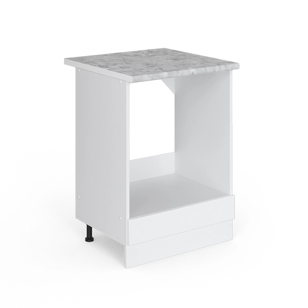Mobile per forno da incasso R-Line Bianco lucido/Bianco 60 cm, PL Marmo Vicco