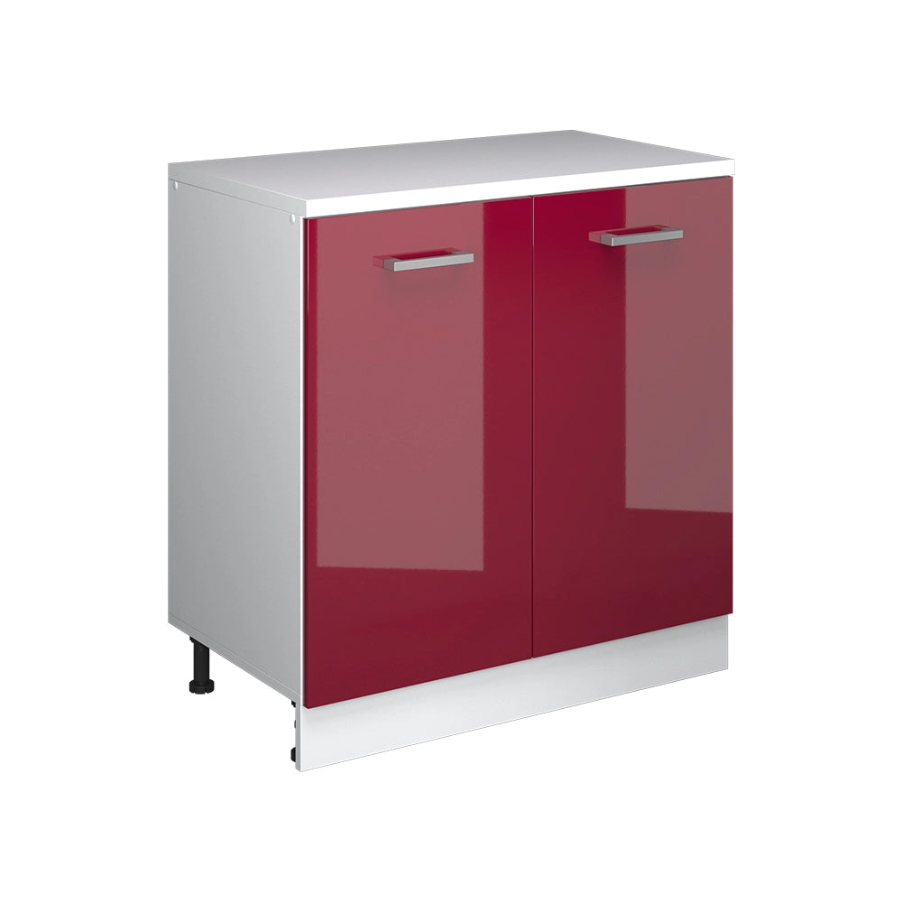 Mobile per mansarda Rion Rosso lucido/Bianco 80 x 83.8 cm senza inclinazione con 2 ante Vicco