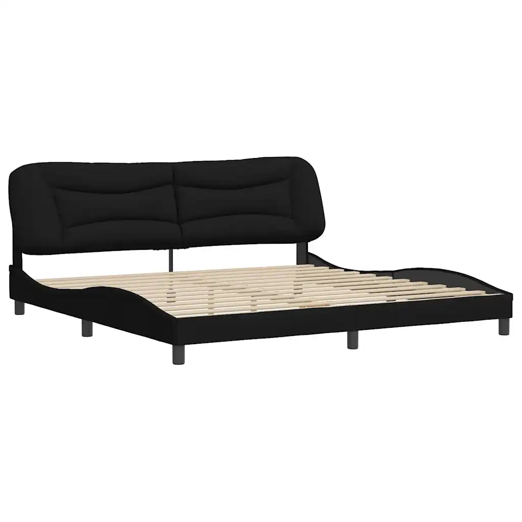 Giroletto senza Materasso Hvar Nero 200x200 cm in Tessuto