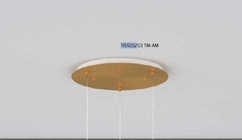 SOSP. OTTONE SAT. TONDA 3 LUCI VETRI TUTTI GRANDE RAME 1155OS-S3 TG-RA