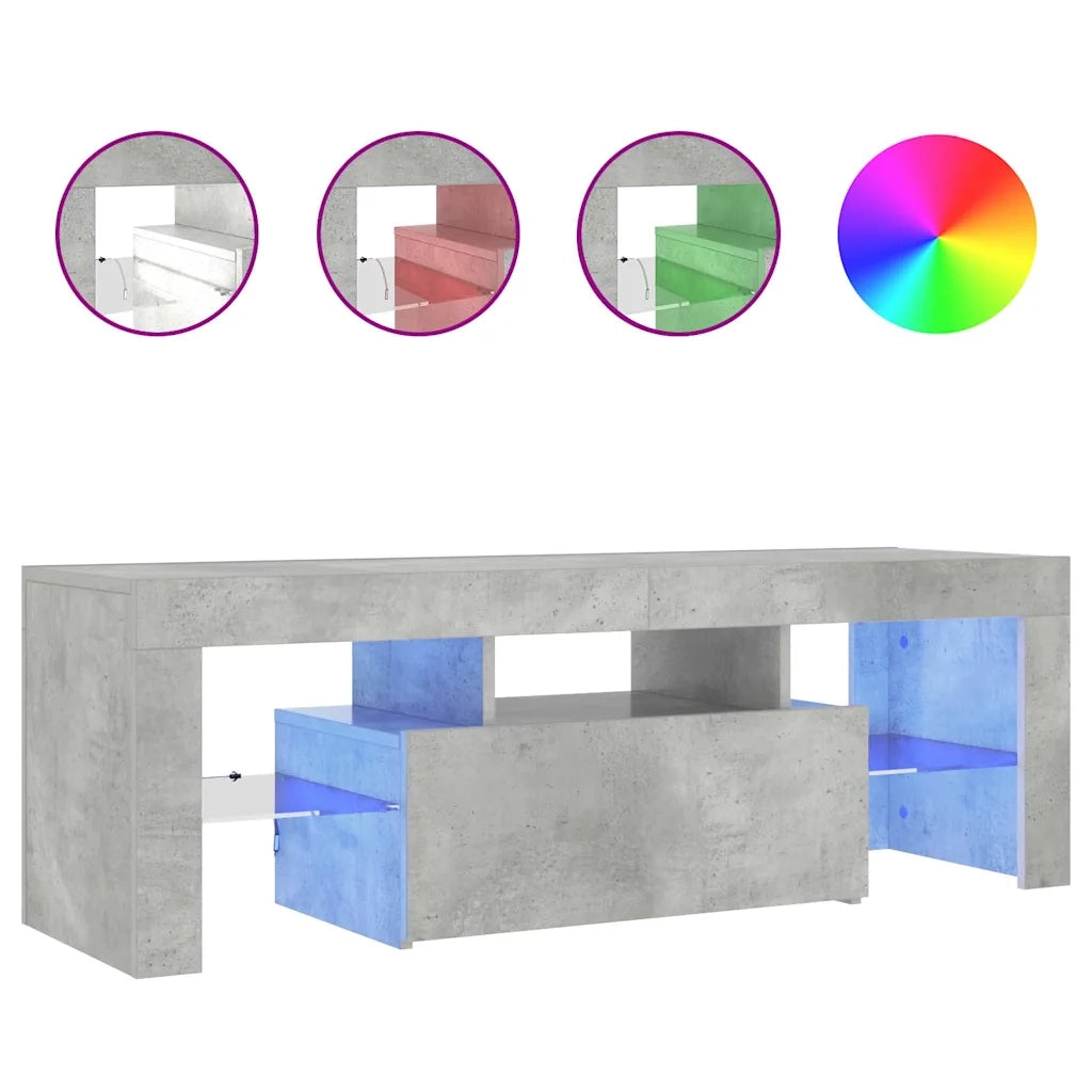 Mobile Porta TV con Luci LED Grigio Cemento 120x35x40 cm cod mxl 34050