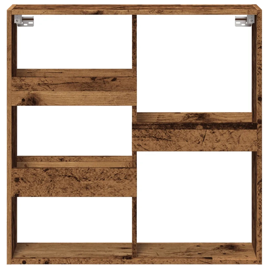 Mobile a Parete Legno Antico 80x15x80 cm in Legno Multistrato