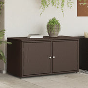 Armadietto Portaoggetti Giardino Marrone 110x55x60,5 Polyrattancod mxl 134548