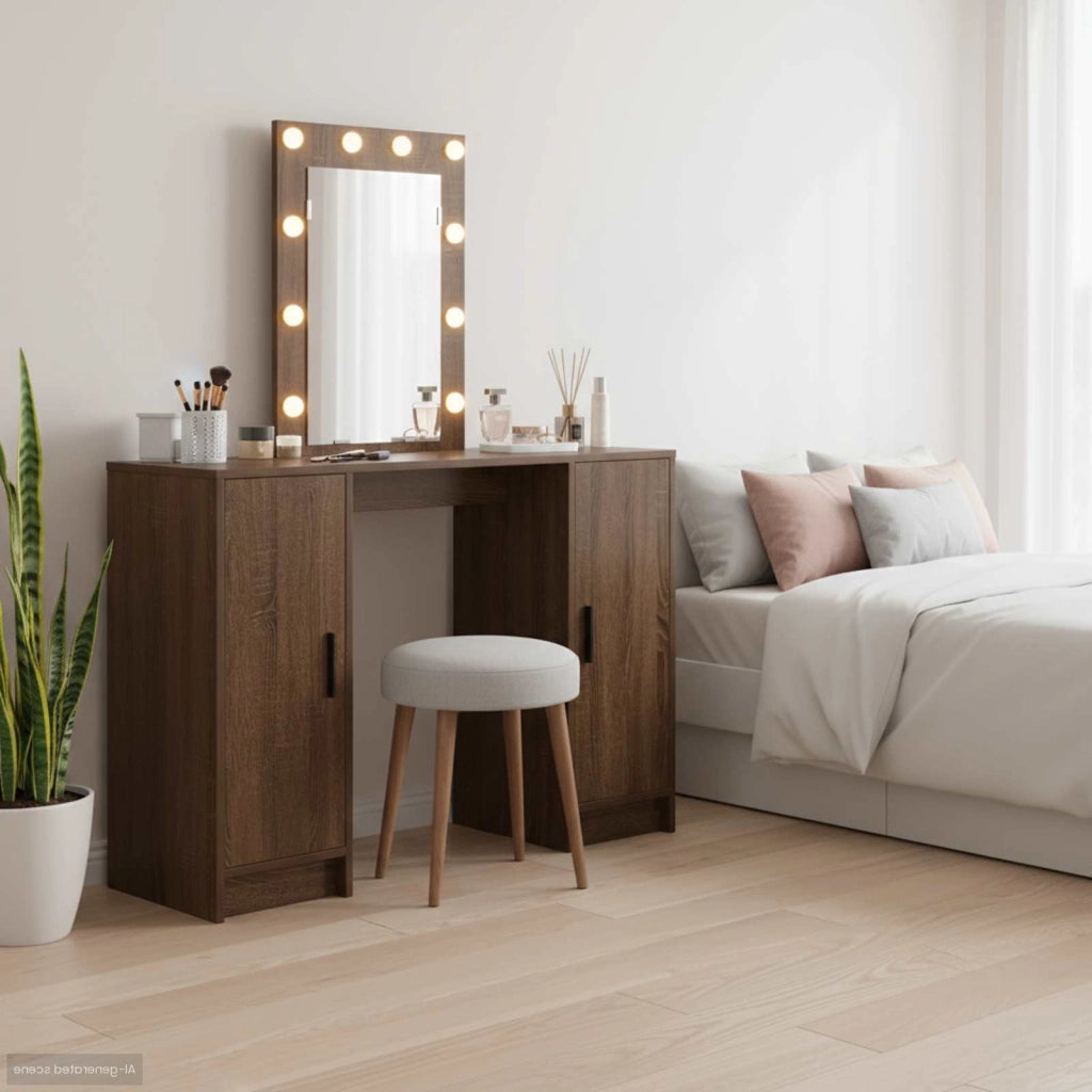 Tavolo da Trucco Marrone 102 x 33 x 135 cm Legno ingegnerizzato 865187