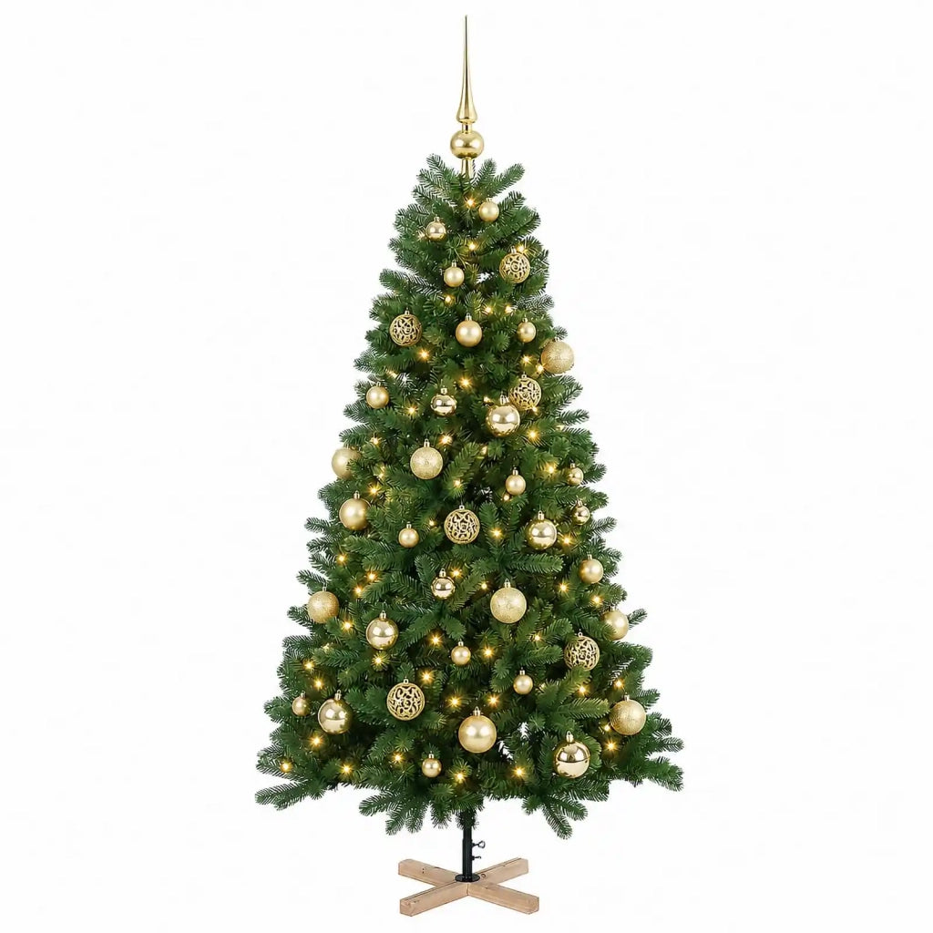 Albero di Natale artificiale con palline 120 cm 150 LED 3461425