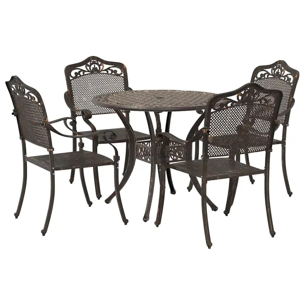 Set da Pranzo per Giardino 5 pcs Bronzo Alluminio 3334700