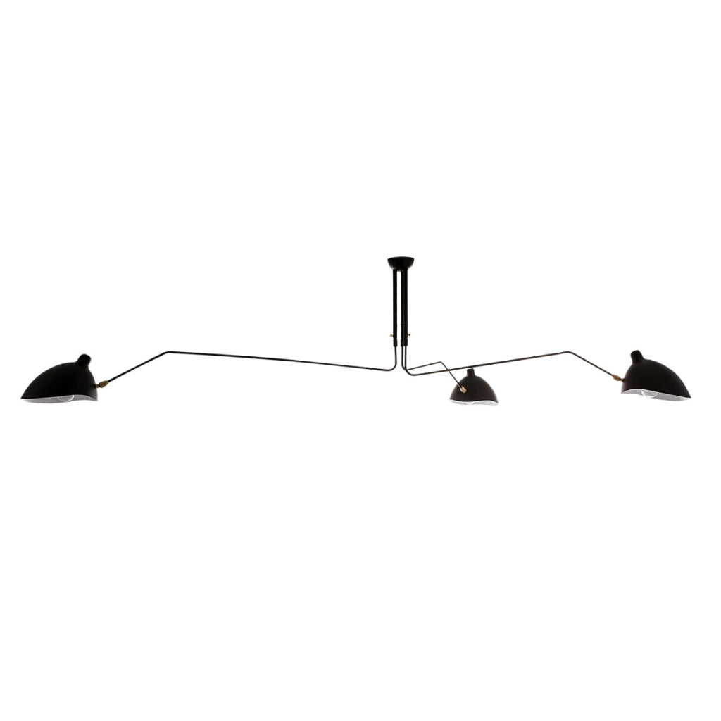 Italux Davis lampada a soffitto industriale nera 3xE27