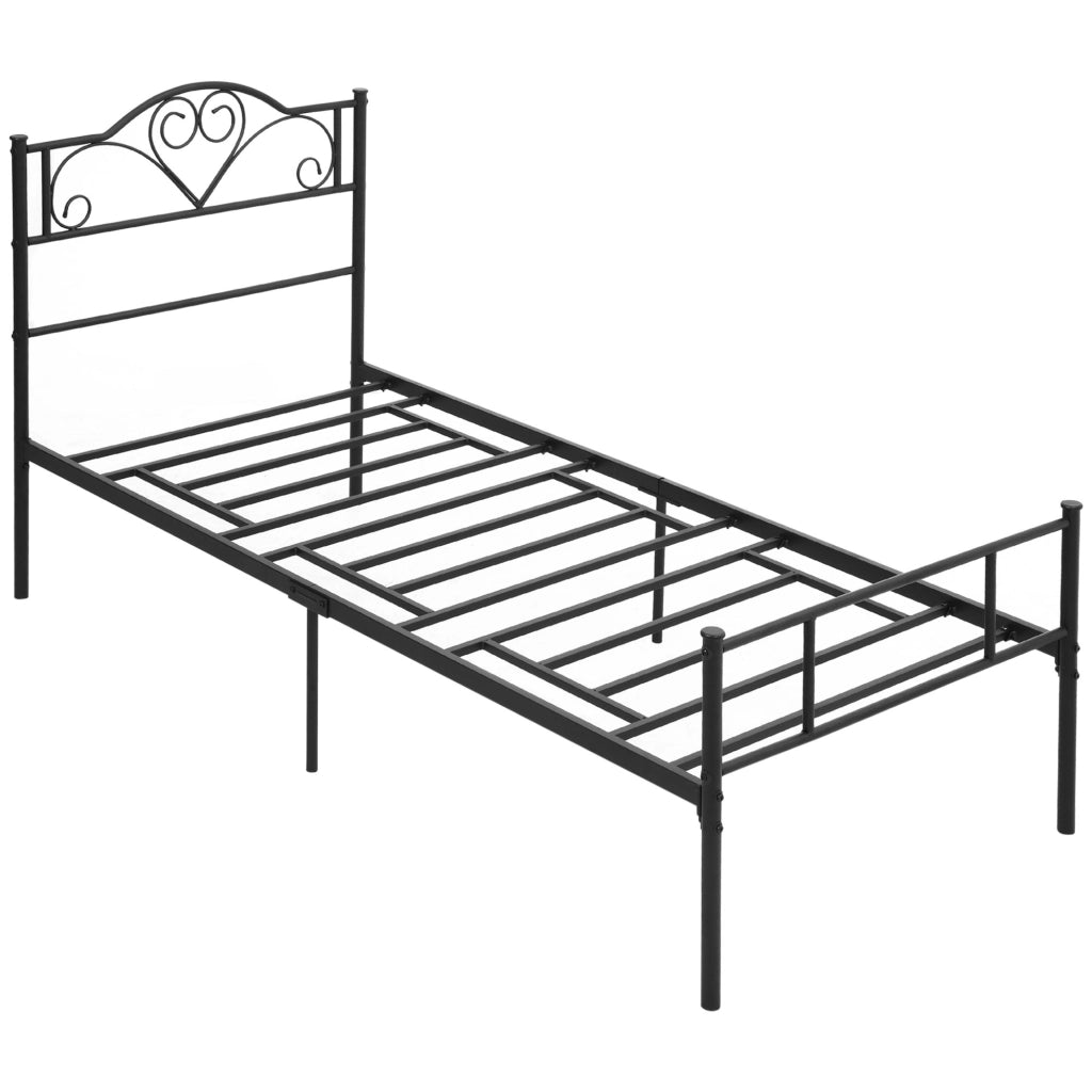 Letto Singolo in Acciaio con Testata e Pediera ¨C Zephmum ¨C 90x200 cm