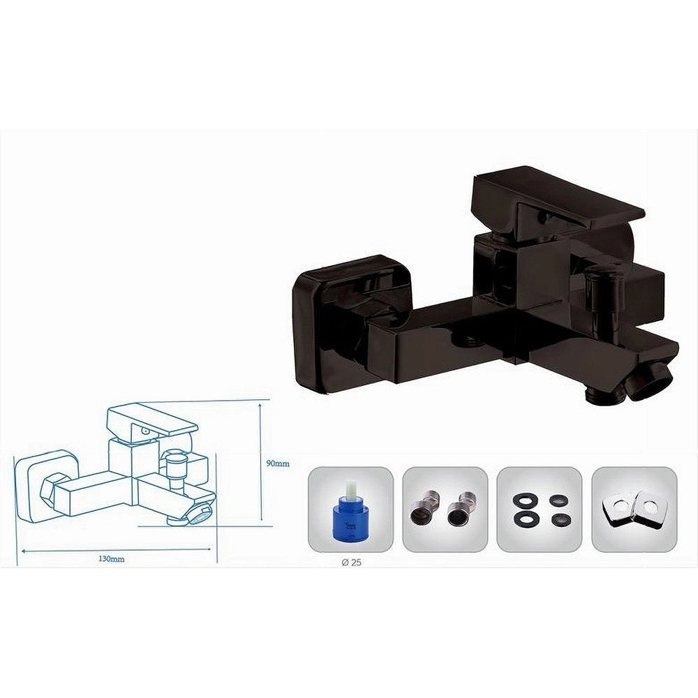Trade Shop - Rubinetto Bagno Ultra Moderno Miscelatore Orientabile Per Vasca Nero Opaco 87209 -