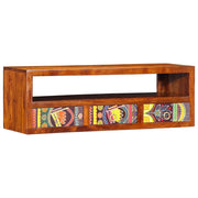 Mobile TV a Parete Multicolore 90x30x30 Legno Massello Acacia 4016504