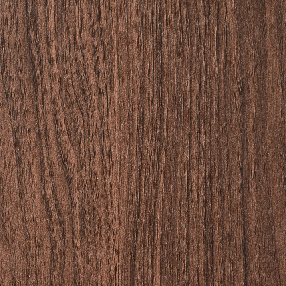 Libreria a 5 ripiani in MDF, impiallacciatura di carta, truciolato e ferro laminato, colore marrone scuro