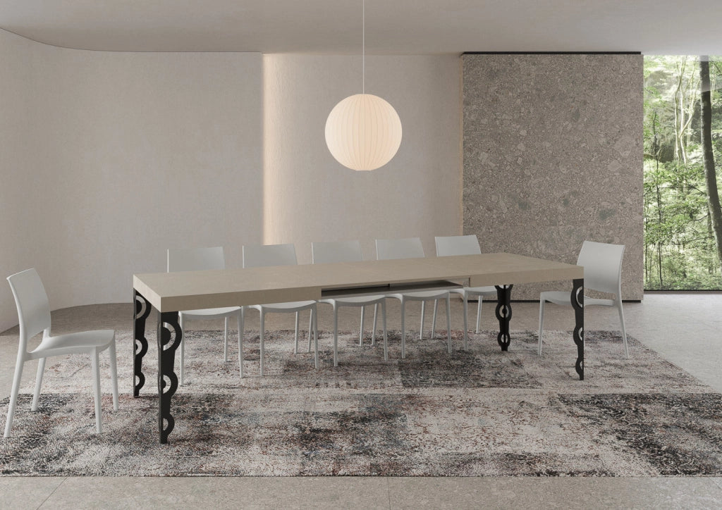 Tavolo Allungabile 200-304x90x77 cm Karamay Cashmere Telaio Antracite