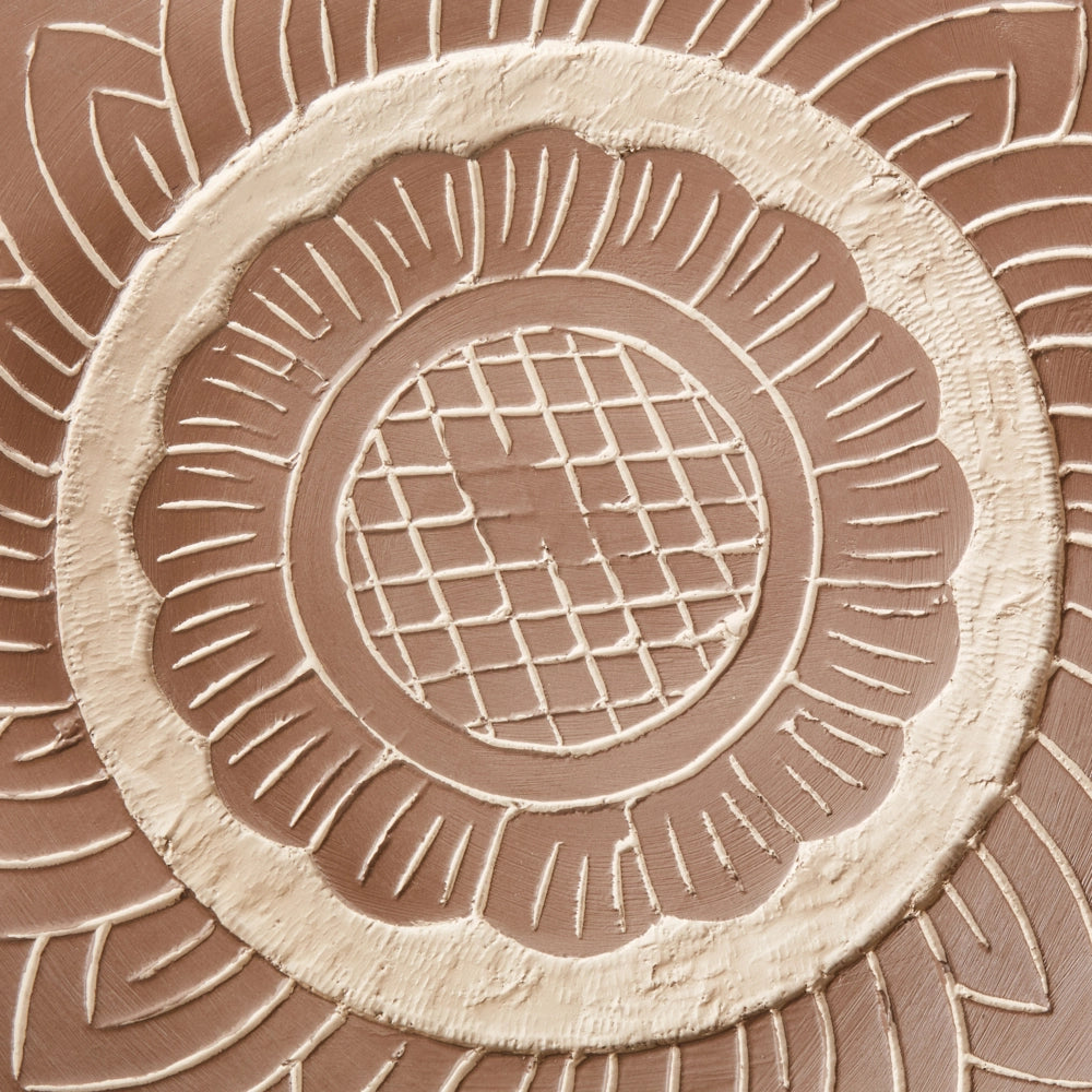 Tavolino in legno di mango scuro con piano rotondo 45 x 45 cm Design tradizionale