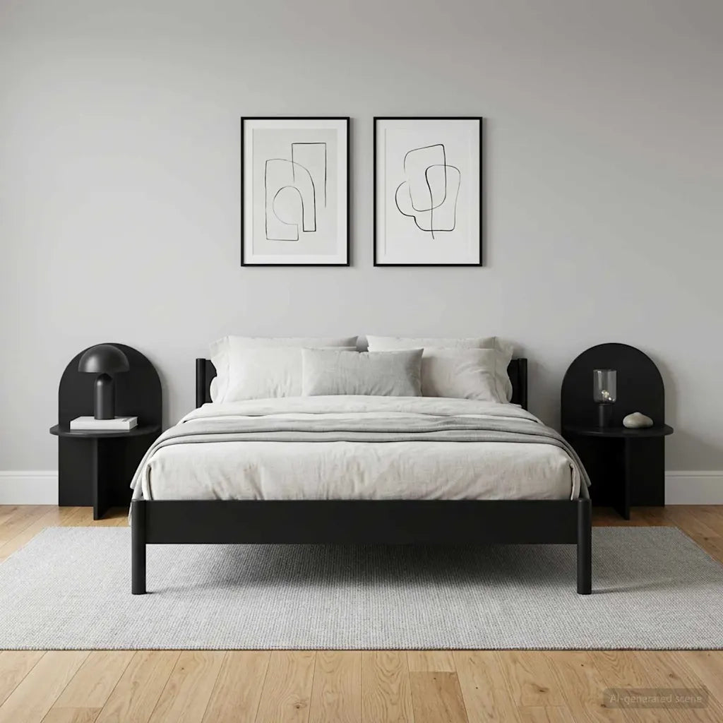 Comodino 2 pcs Rovere Nero 48 x 49 x 65 cm Legno ingegnerizzato 8001116