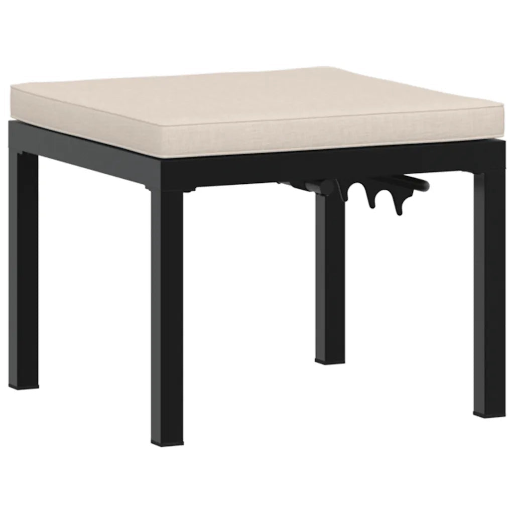Set Panche Giardino Cuscini 4pz Nero Acciaio Verniciato Polvere 3283639