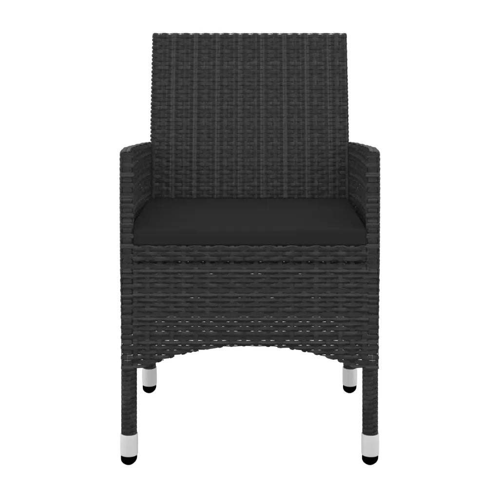 Set da Pranzo da Giardino 5 pz con Cuscini Polyrattan e Vetro cod mxl 40965