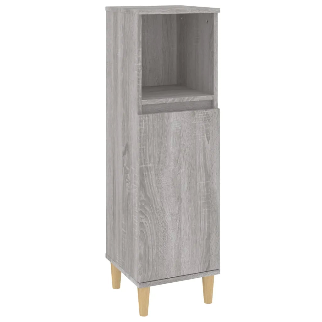 Set Mobili da Bagno 3 pz Grigio Sonoma in Legno Multistrato 3185619