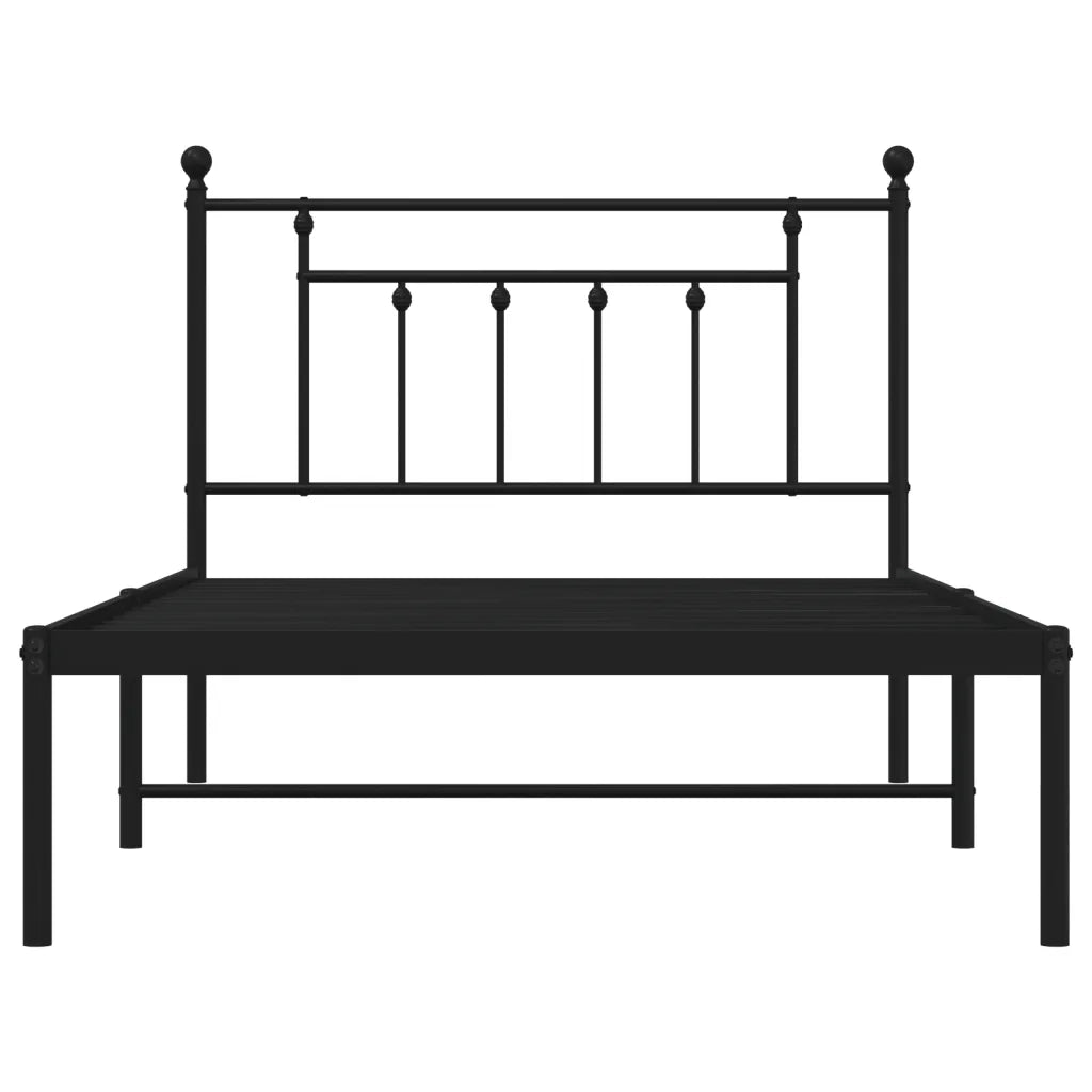 Giroletto con Testiera in Metallo Nero 107x203 cm 353533