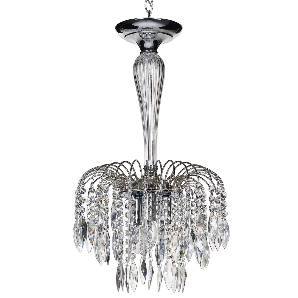 Plafoniera in metallo argentato e vetro trasparente lampadario a 3 luci 157 cm soggiorno camera da letto stile vintage